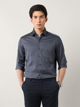 Arrow - Men Grey Checks Formal Shirt