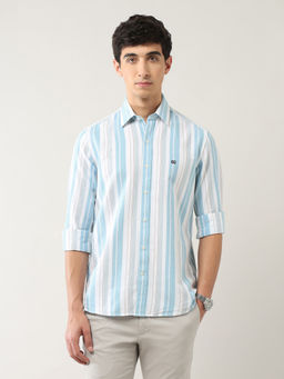 Arrow Sports - Men Blue Stripes Casual Shirt