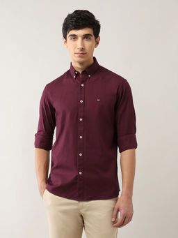 Arrow Sports - Men Wine Solid Casual Shirt