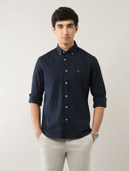 Arrow Sports - Men Navy Blue Solid Casual Shirt