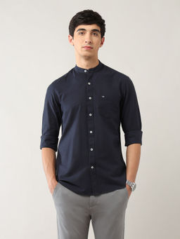 Arrow Sports - Men Navy Blue Solid Casual Shirt