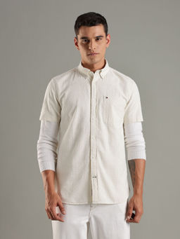 Tommy Hilfiger - Men Yellow Textured Casual Shirt