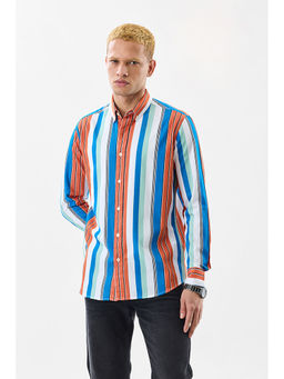 Snitch - Men Multi-Color Stripes Casual Shirt