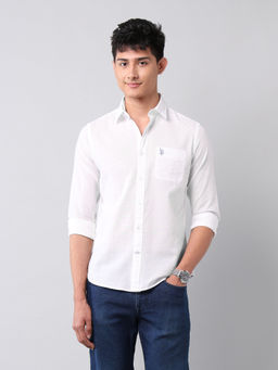 U.S. Polo Assn. Denim Co. - Men White Solid Casual Shirt