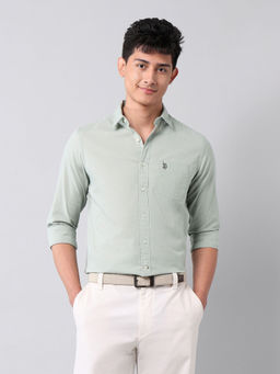 U.S. Polo Assn. Denim Co. - Men Green Solid Formal Shirt
