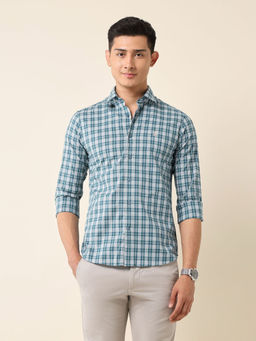 U.S. POLO ASSN. - Men Green Checks Casual Shirt