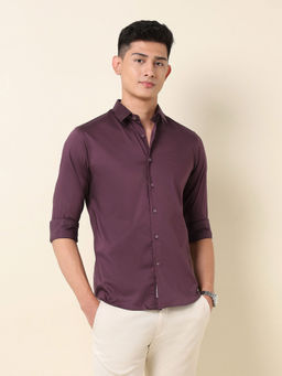U.S. POLO ASSN. - Men Purple Solid Casual Shirt