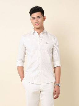 U.S. POLO ASSN. - Men White Stripes Casual Shirt