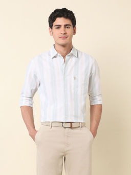 U.S. POLO ASSN. - Men Green Stripes Casual Shirt