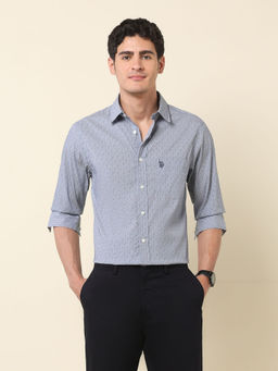 U.S. POLO ASSN. - Men Grey Printed Casual Shirt