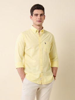 U.S. POLO ASSN. - Men Yellow Stripes Casual Shirt