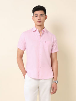 U.S. POLO ASSN. - Men Pink Solid Casual Shirt