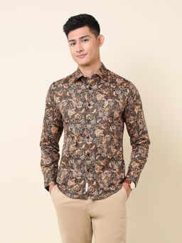 U.S. POLO ASSN. - Men Brown Floral Casual Shirt