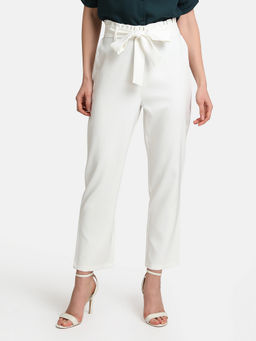 Kazo - Off White Paper Bag Pant With Belt