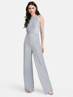 Kazo - Blue Knitted Lurex Jumpsuit