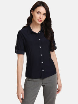 Kazo - Navy Blue Solid Shirt