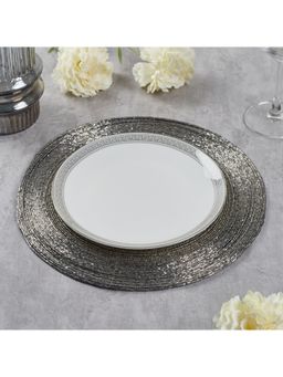 HomeTown - Nora Handmade Beaded Placemat Dia 30 Cm In Silver Colour