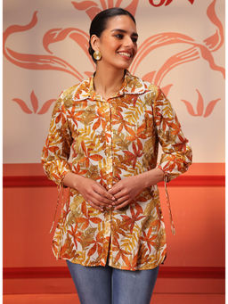 Lakshita - Phulwari Umber Printed Cotton Shirt For Women