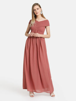 Kazo - Pink Solid Dress