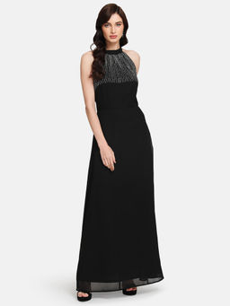 Kazo - Black Embellished Casual Maxi Dress