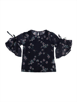 Gini & Jony - Navy Blue Color Floral Top