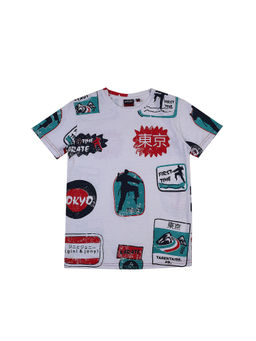 Gini & Jony - White Color Printed T-Shirt