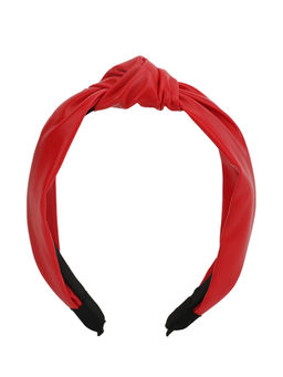 Kazo - Red Faux Leather Thin Hairband