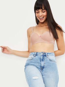 max - Peach Padded Non-Wired T-Shirt Bra