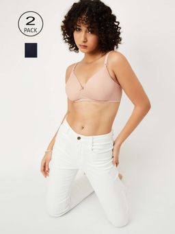 max - Multi-Color Padded Non-Wired Bra (Pack of 2)