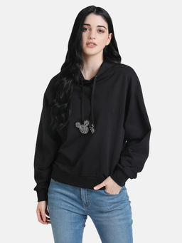 Kazo - Black Mickey Embellished Hoodie