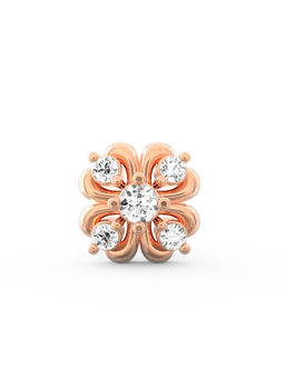 Ayanika - Bis Hallmark 18K Gold Lab-Grown Diamond Rose Gold Nose Pin