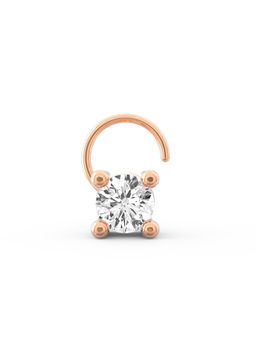 Ayanika - Bis Hallmark 18K Gold Lab-Grown Diamond Rose Gold Nose Pin