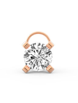 Ayanika - Bis Hallmark 18K Gold Lab-Grown Diamond Rose Gold Nose Pin