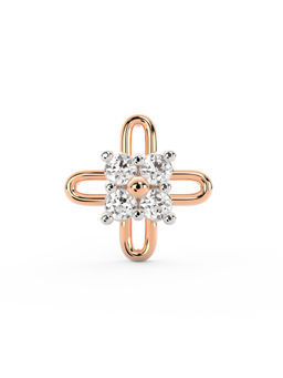 Ayanika - Bis Hallmark 18K Gold Lab-Grown Diamond Rose Gold Nose Pin