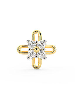 Ayanika - Bis Hallmark 18K Gold Lab-Grown Diamond Gold Nose Pin