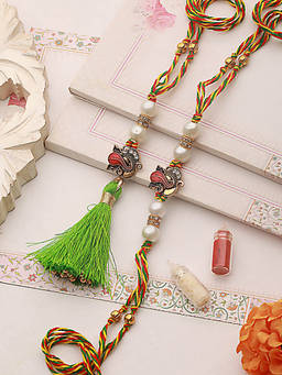 Aatmana - Ganesha Bhaiya Bhabhi Rakhi with Lamba & Roli Chawal