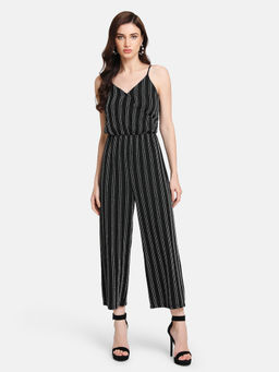 Kazo - Black Stripes Casual Jumpsuit