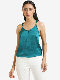 Kazo - Teal Ring Detail Cami Top