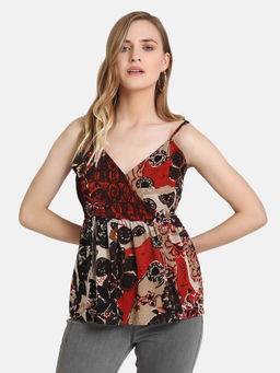 Kazo - Multi-Colour Cami Wrap Top