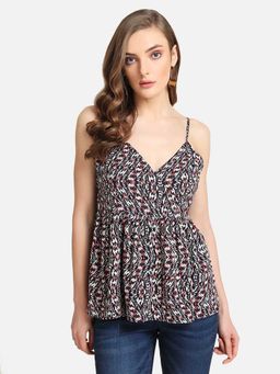 Kazo - Multi-Colour Cami Wrap Top
