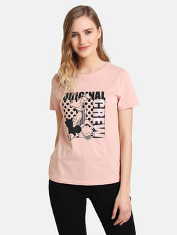 Kazo - Rose Mickey & Friends Printed With Sequin T-Shirt