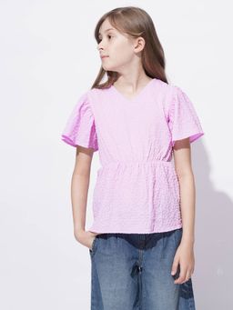 VERO MODA - Girl Solid Purple Top