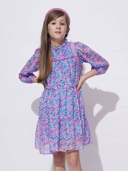 VERO MODA - Girl Printed Multicolor Dress