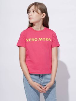 VERO MODA - Girl Typography Pink T-Shirt