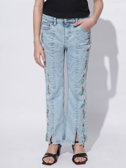 VERO MODA - Girl Embroidery Blue Jeans