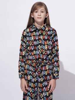 VERO MODA - Girl Typography Black Shirt