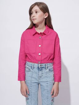 VERO MODA - Girl Solid Pink Shirt