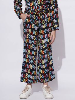 VERO MODA - Girl Typography Black Pants