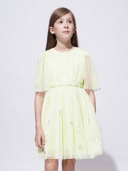 VERO MODA - Girl Printed Green Dress