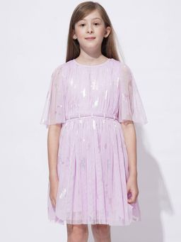 VERO MODA - Girl Printed Purple Dress